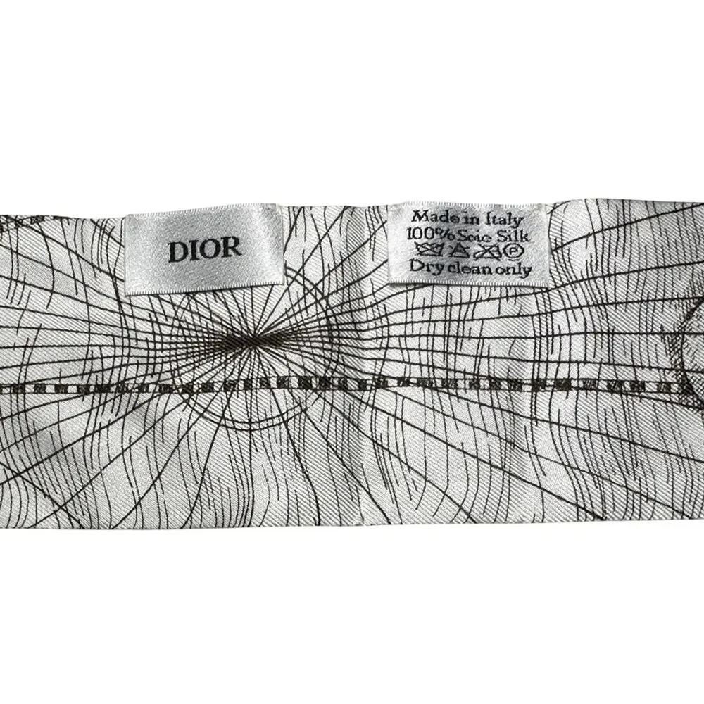 Christian Dior NEW Mitzah White Silk Twill 'M' Bandeau Scarf